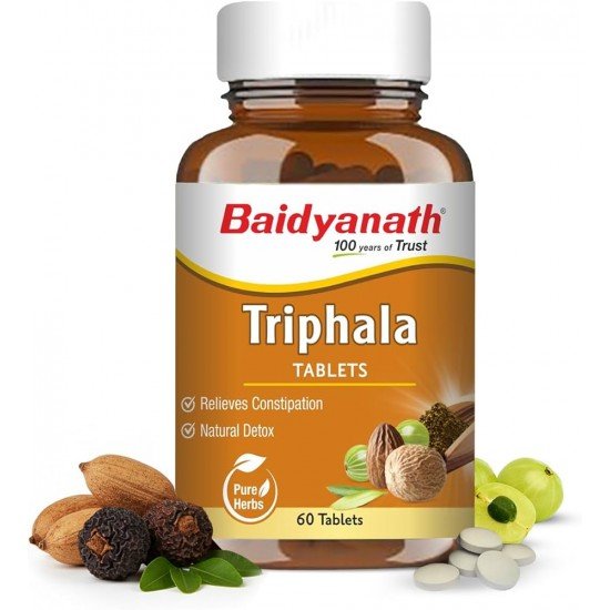 Baidyanath Triphala 60 Tablets (500mg / Per Serving) | Supports Healthy Digestion 