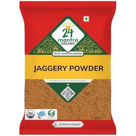 24 Mantra Organic Unbleached Jaggery Powder 1 Kg | Healthy Sugar Substitute