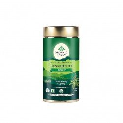 Organic India Tulsi Green Tea Classic Loose Leaves - 100g, Stress Relieving 